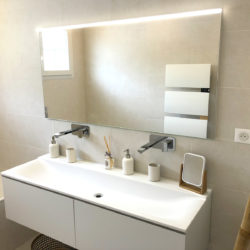 Double lavabo & grand miroir